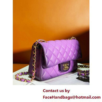 Chanel Gradient Lambskin  &  Gold-Tone Metal Small Classic Flap Handbag Light Purple 2025